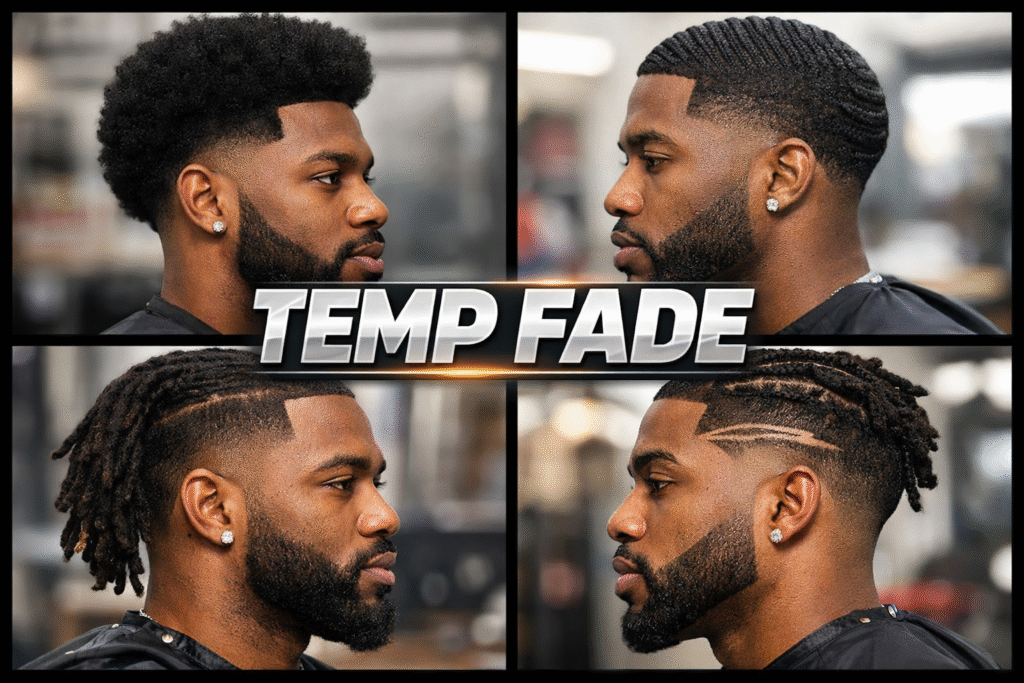 temp fade black men